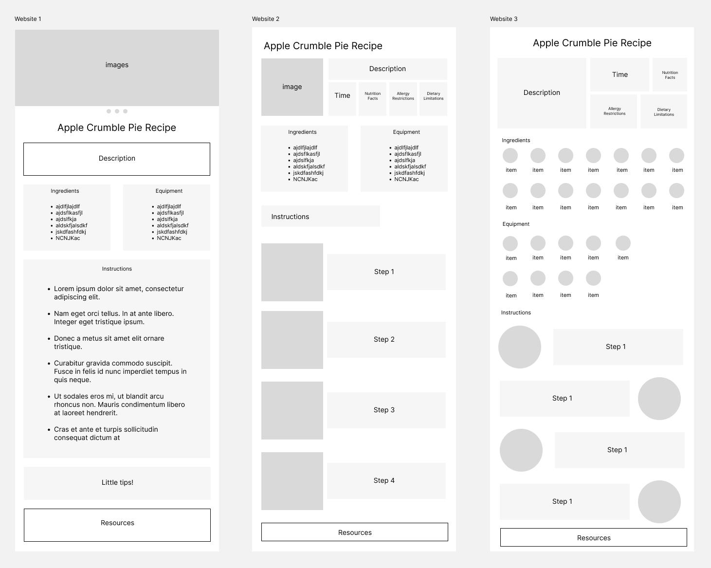 website prototype
